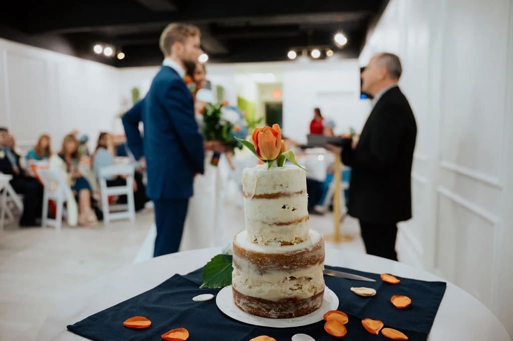 Wedding cake display at Aramas Events