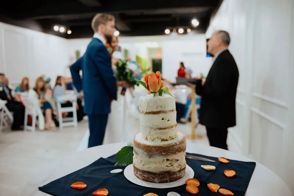 Wedding cake display at Aramas Events